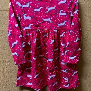 Wonder nation. Pink unicorn long sleeve dress  SZ3 T